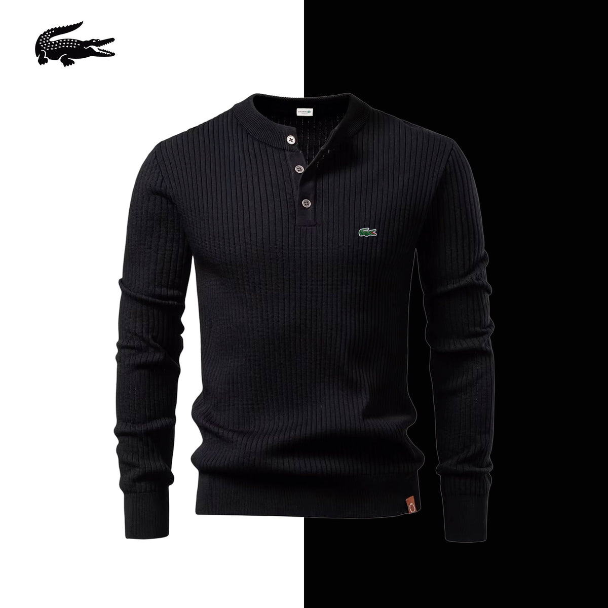 LC Windsor Ribbed Knit Henley